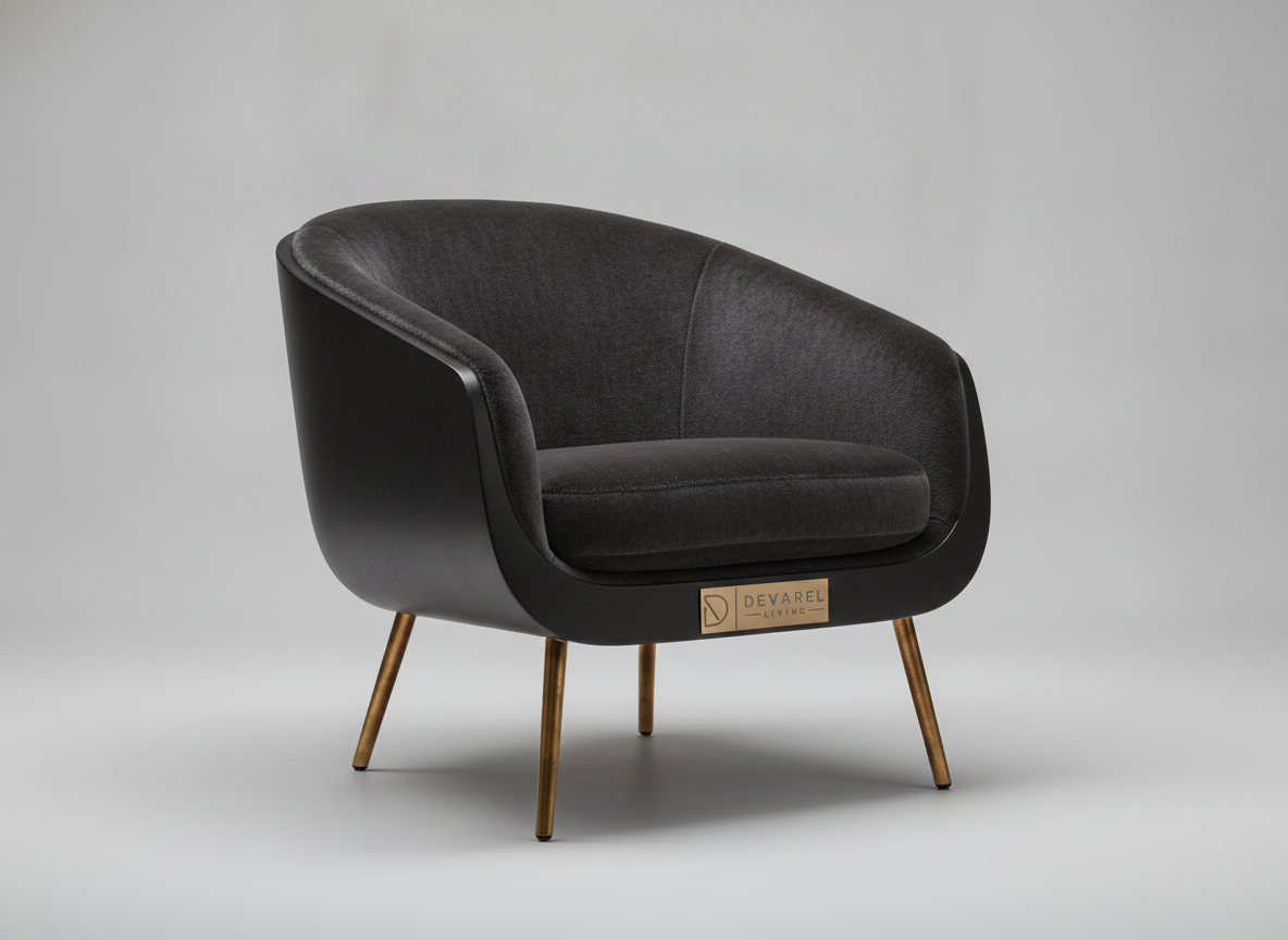 ASTRE Lounge Chair — Charcoal Mohair