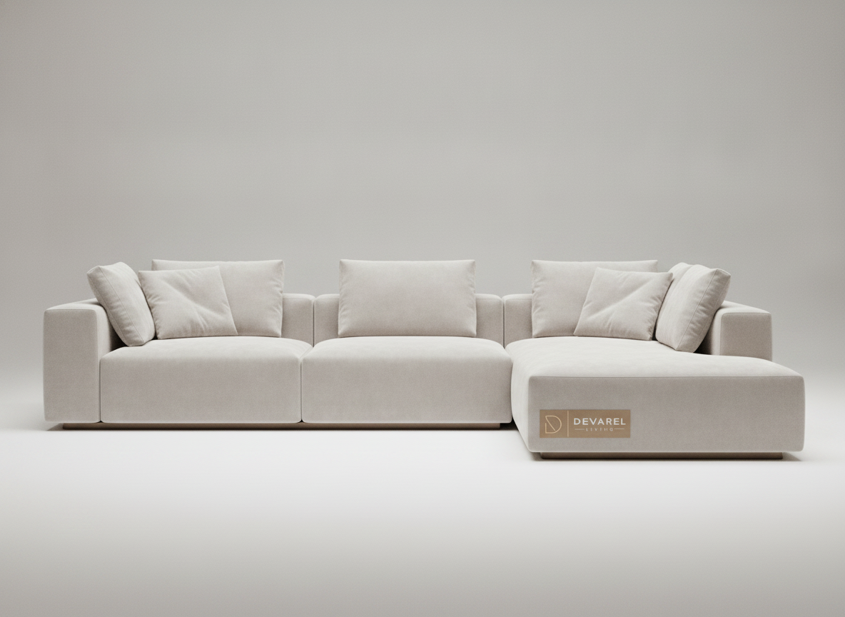 BRENT Sectional Sofa — Stone Cashmere