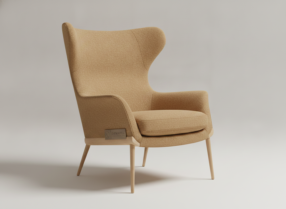 CALMA Reading Chair — Camel Bouclé