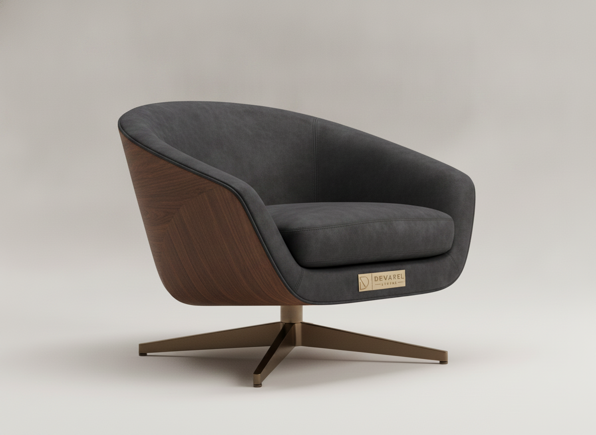 CORVE Swivel Chair — Anthracite Mohair