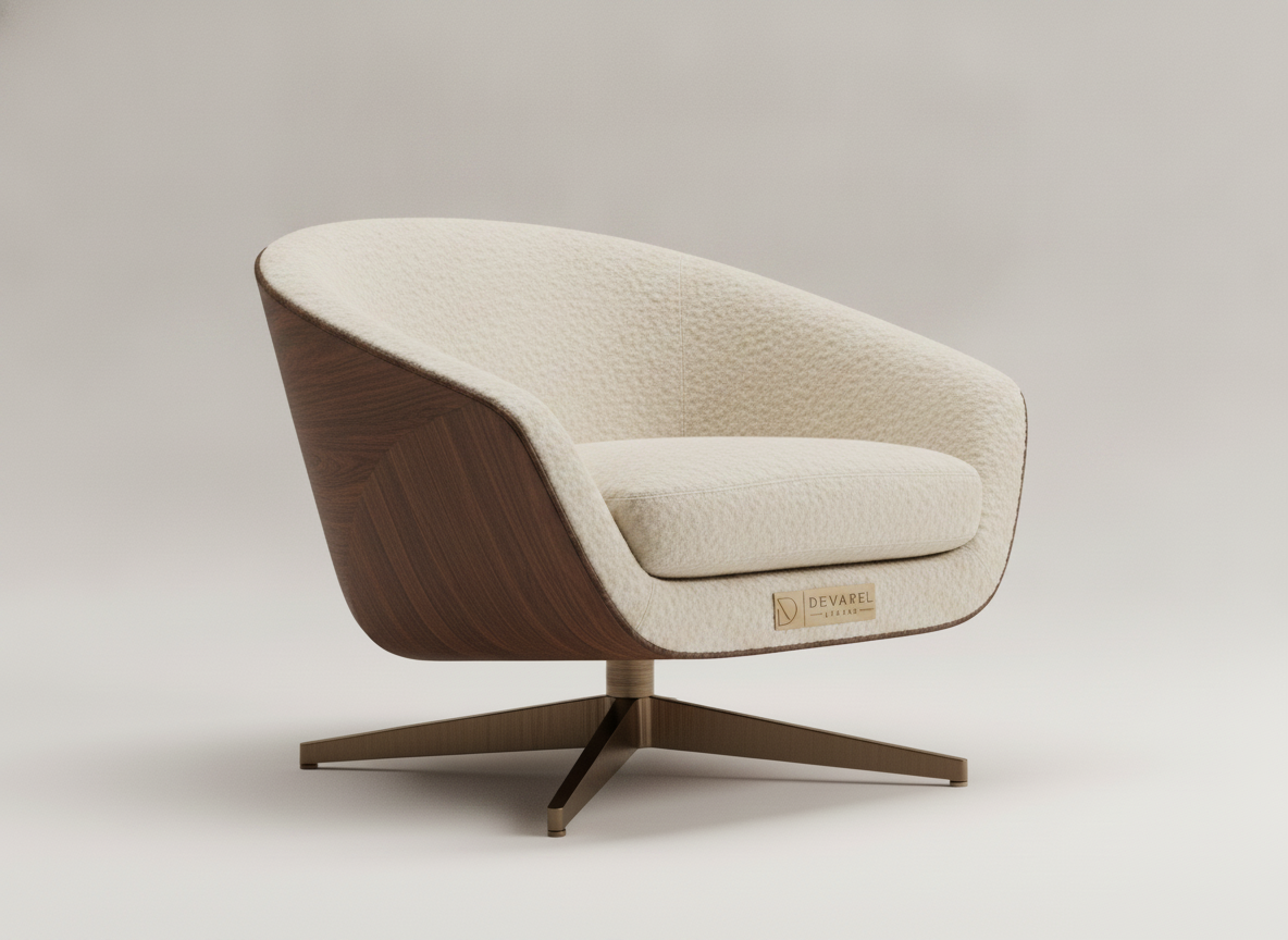 CORVE Swivel Chair — Ivory Shearling