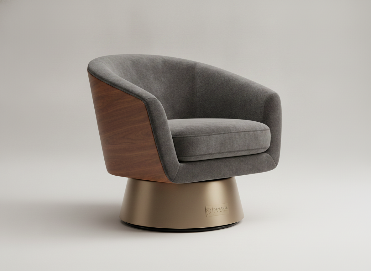 ELARA Swivel Chair — Anthrazit Samt