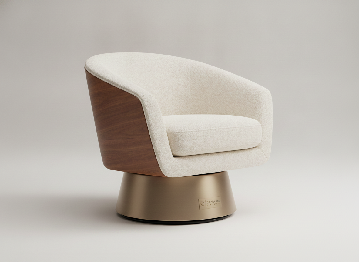 ELARA Swivel Chair — Sand Wolle