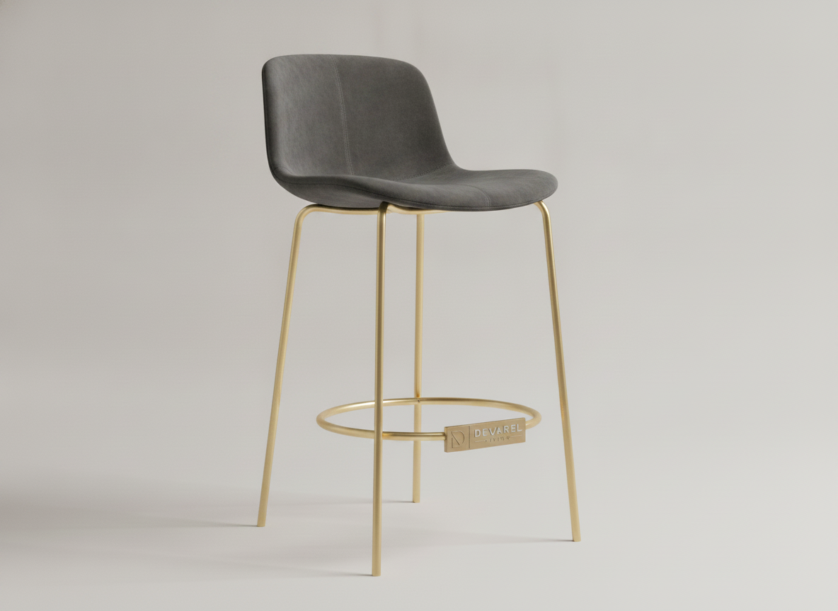 HALO Barhocker — Charcoal Mohair