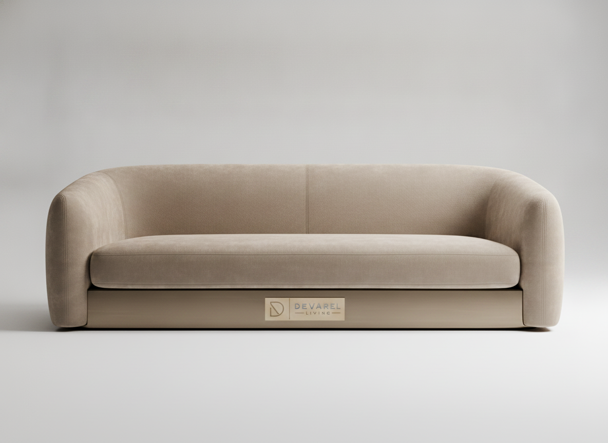 LIORA Sofa — Taupe Samt