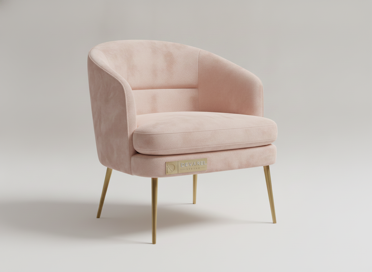 LUMA Accent Chair — Blush Mohair