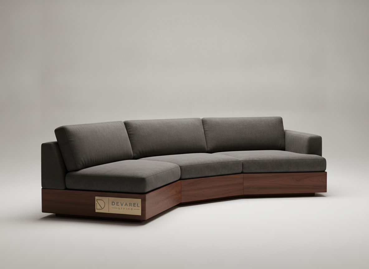 MAREL Curved Sofa — Graphite Mohair