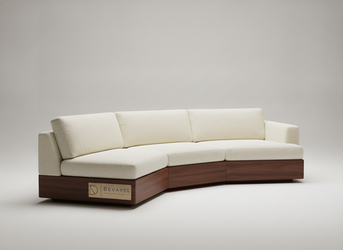 MAREL Curved Sofa — Ivory Bouclé