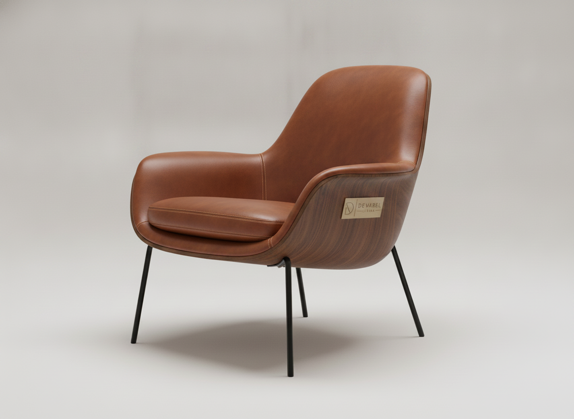 NOIRÉ Lounge Chair — Cognac Leder