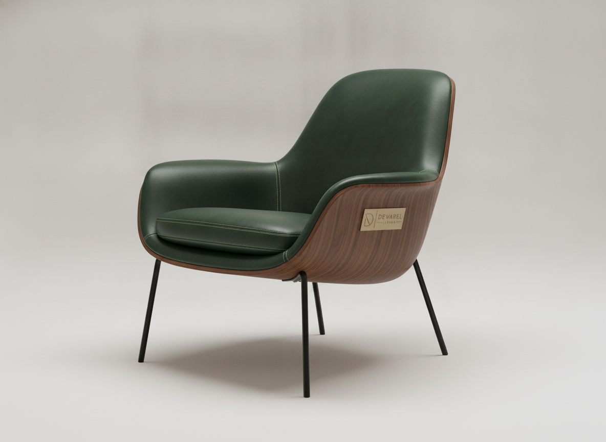 NOIRÉ Lounge Chair — Forest Samt