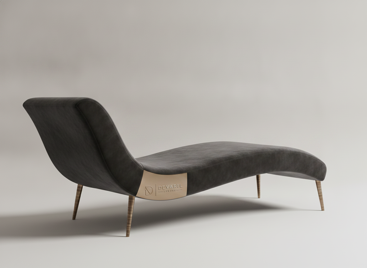 ONDÉ Chaise Longue — Anthrazit Samt
