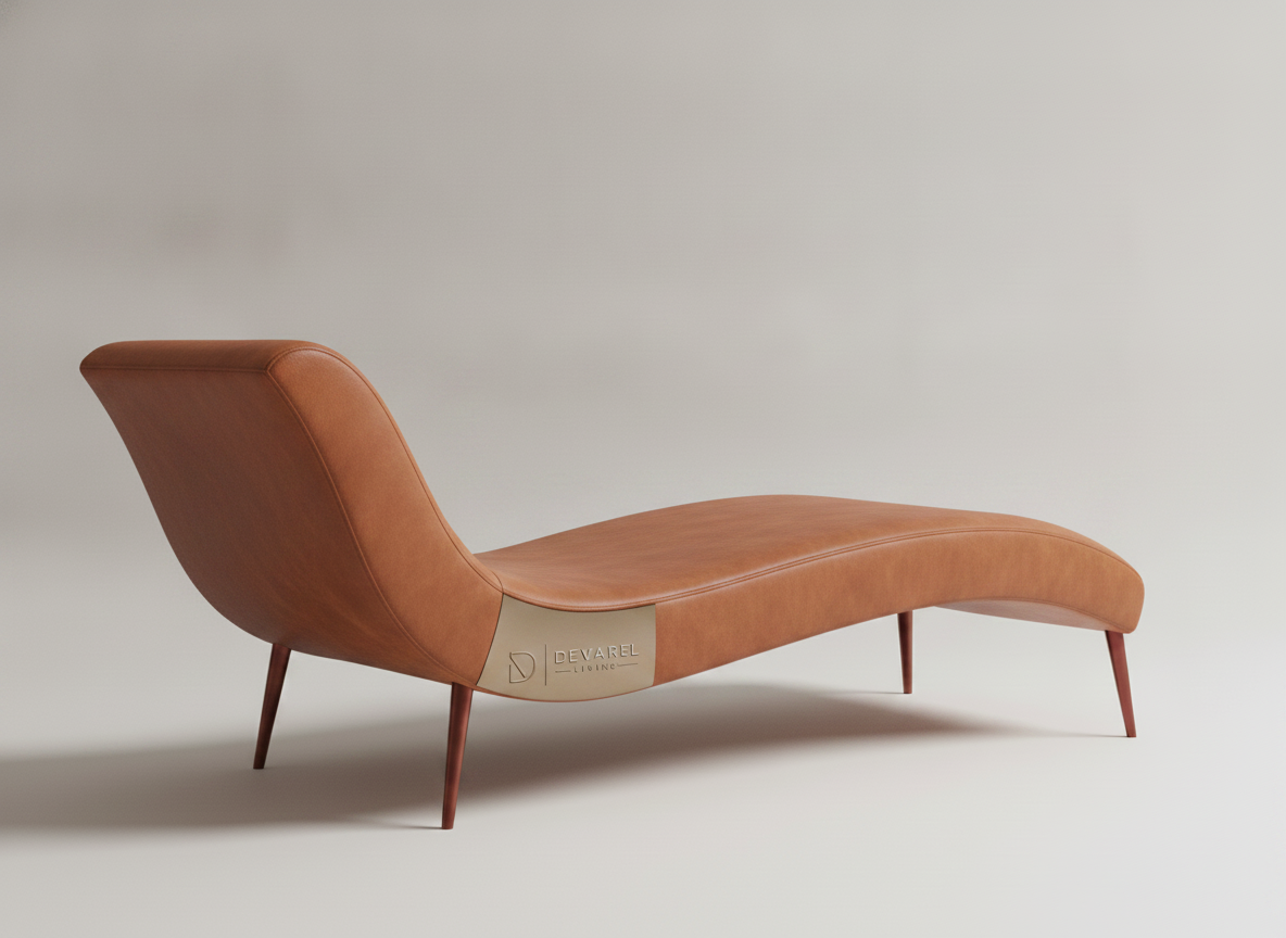 ONDÉ Chaise Longue — Cognac Leder