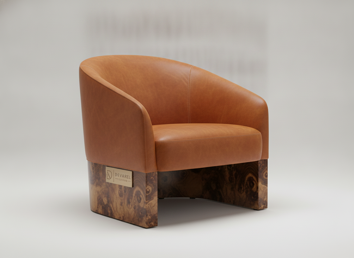 OPALE Armchair — Cognac Leder