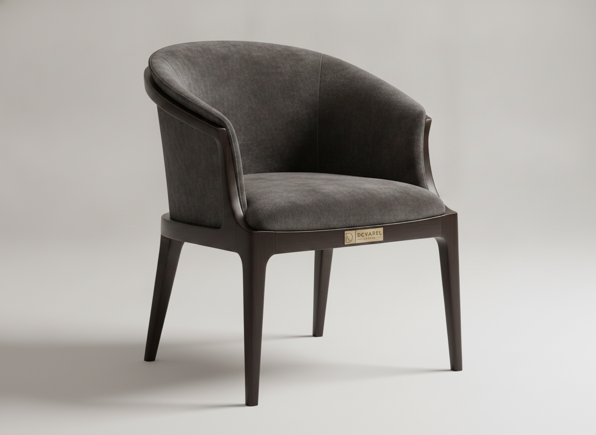 PERLE Dining Chair — Charcoal Mohair