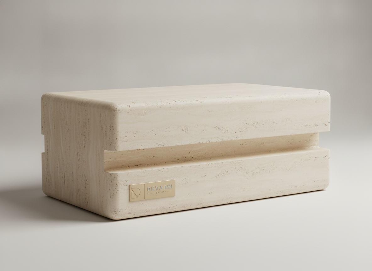 SILEX Couchtisch — Crème Marmor