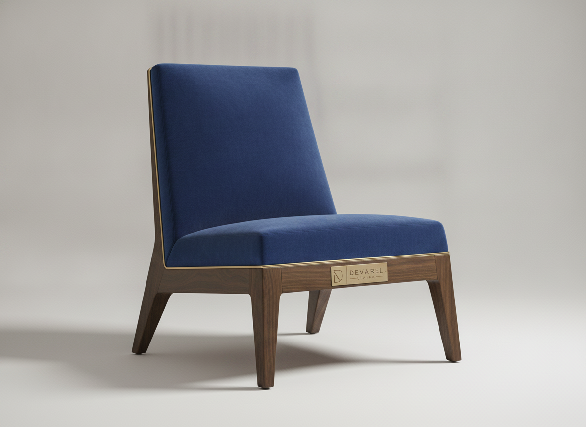 VALOIS Sessel — Bleu Royal Samt