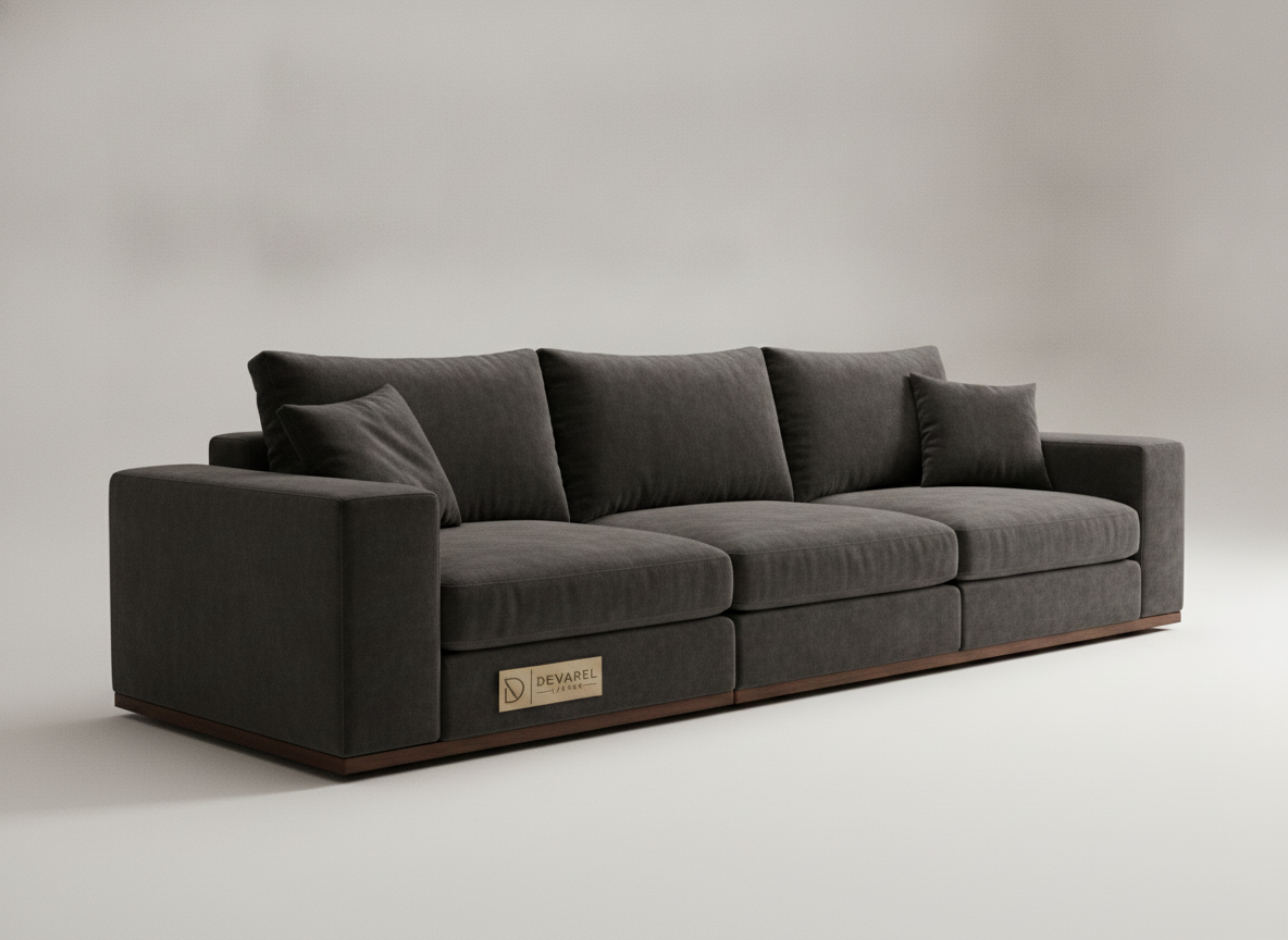 VESARI Modular Sofa — Graphite Samt