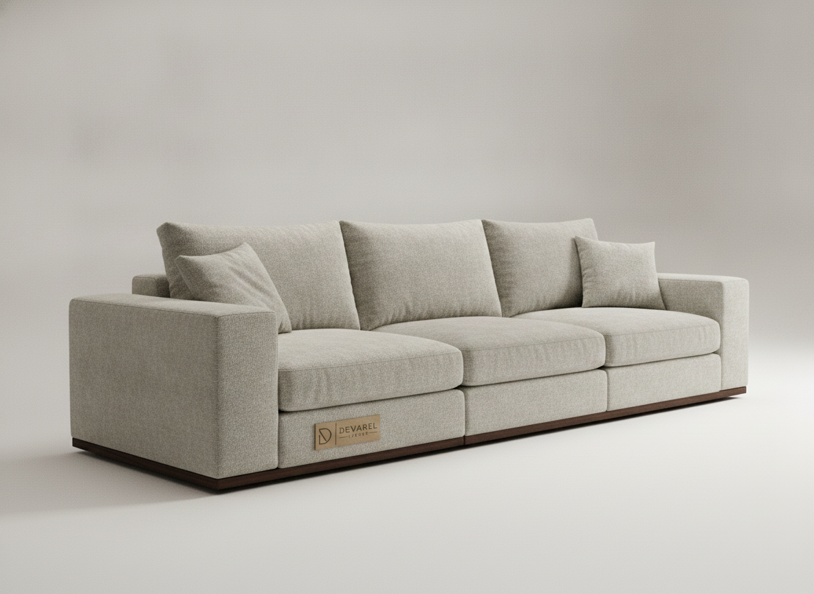 VESARI Modular Sofa — Stone Leinen